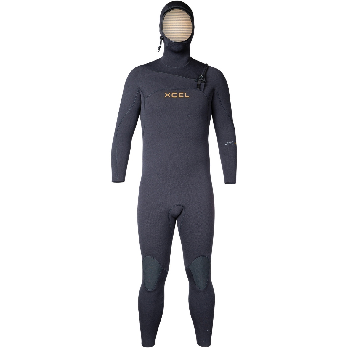 2026 Xcel Da Uomo Comp + 4/3mm Con Cappuccio Chest Zip Muta MN43CPH4 - Black